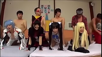 Group Sex And Orgy In A Cute Cosplay Party