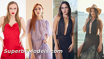 ¡mira Estas 4 Modelos Hermosas Desnudarse En Esta Compilación Caliente!