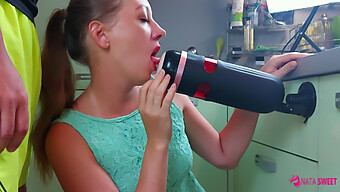 Russian Girl Uses A Sex Machine To Masturbate And Enjoy A Hot Blowjob