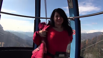 German Milf Gets Her Tight Pussy Pounded In Public On The Cable Car!