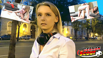 German Teen Cutie Fantasizes About Big Cock In Public