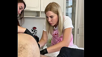 A Russian Coed Student Gets A Lesson In Shaving And A Surprise Cumshot