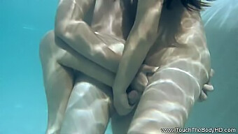 Asian Couple Enjoys Relaxing With Oil And Body Play