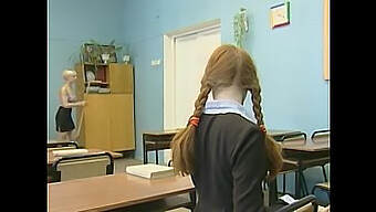 Blonde And Brunette Schoolgirls Explore Their Sexuality