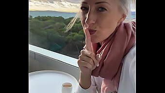 Amateur Blonde Masturbates On Hotel Balcony In Mallorca