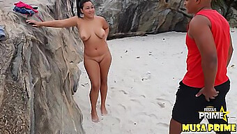 Teen (18+) Alexswingrj Gets Her Big Ass And Big Cock Filled With Big Cock On The Beach