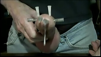 Masturbating With Needles And Cumming