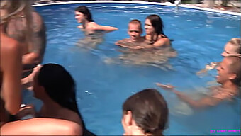 Group Sex With Big Natural Tits And Asses In Wet Location