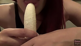 Blowjob Queen Struggles With A Banana And Boobs