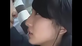 Intense Action On A Japanese Bus With A Group Of Teens