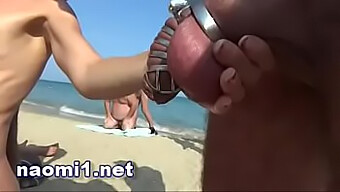 Group Cumming On A Swinger'S Cock In A Wild Beach Orgy