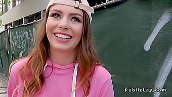 Teen With A Baseball Cap Gets Creampied In Public