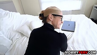 Big Booty Blonde Milf Finds Out Her Stepson Enjoys Watching Mature Porn