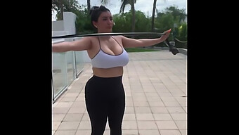 Big Tits And A Curvy Latina'S Workout Routine